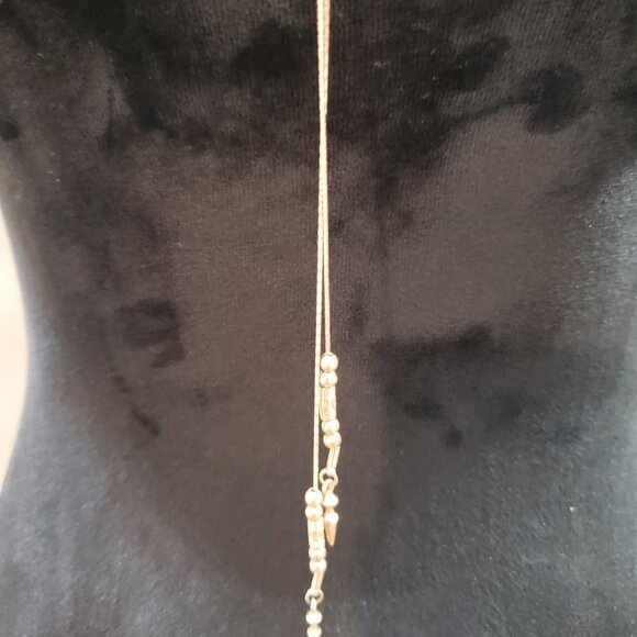 Bohemian Long Gold Finish Square Shape Design Pendant Necklace - Picture 5 of 6